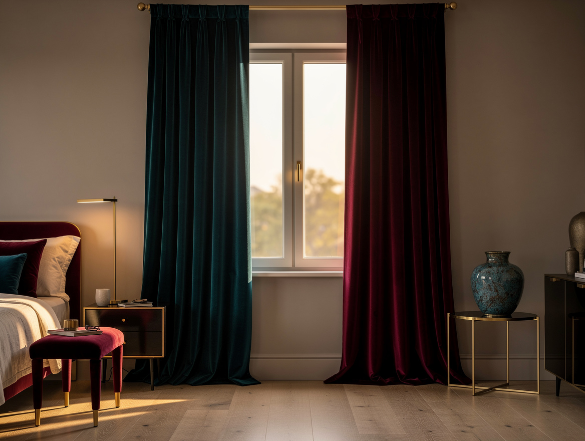 Realistic medium-shot home-decor photo showing full-height bedroom drapery exten