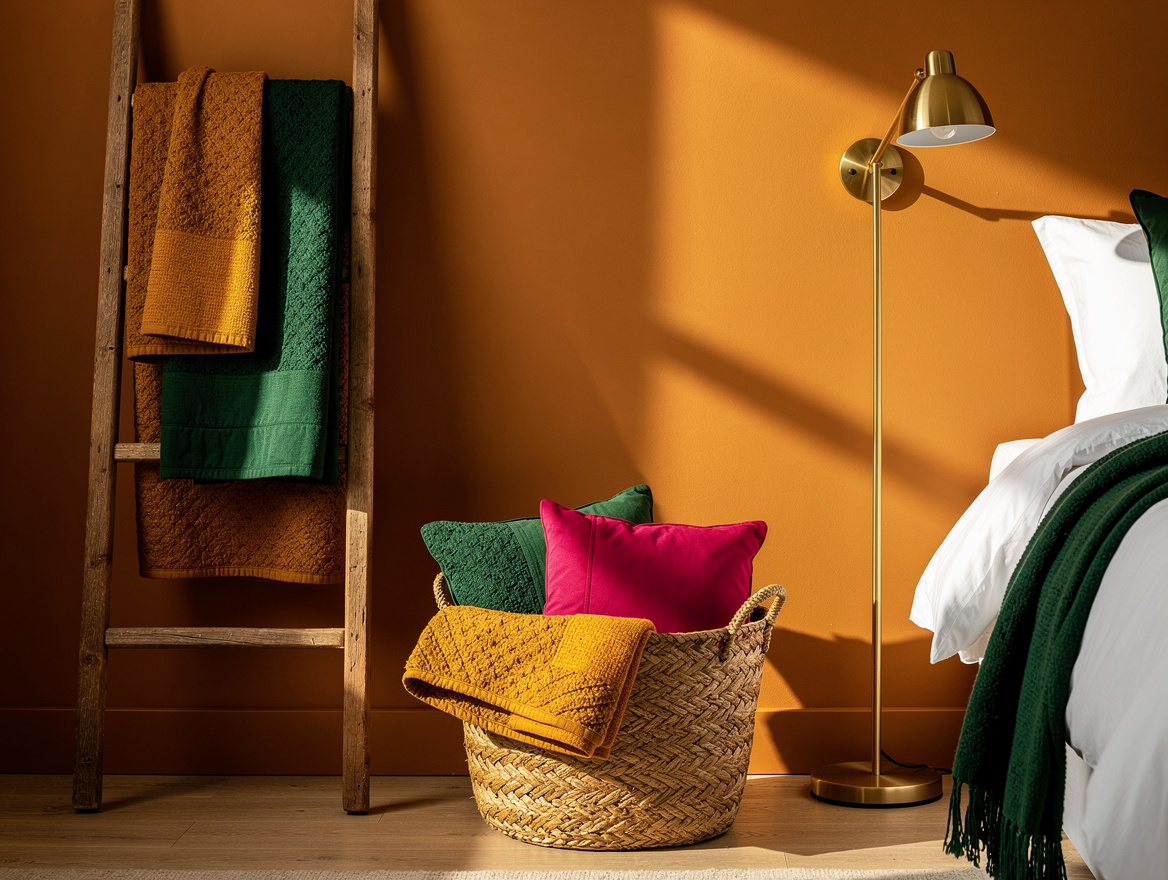 Atmospheric editorial home-decor photo of a cozy guest bedroom corner with a bla