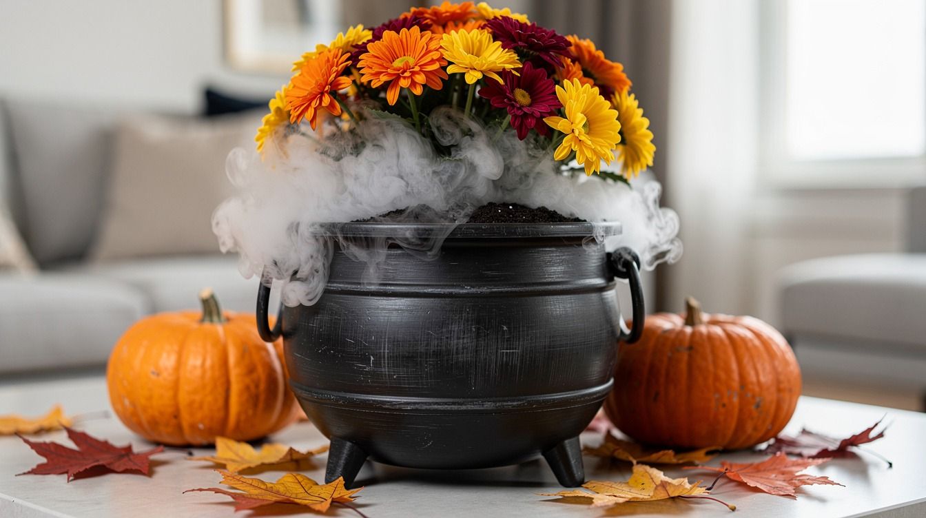 How to DIY Cauldron Planters From Dollar Store Buckets (Fill Them With Mums or Fog) Without Overthinking It