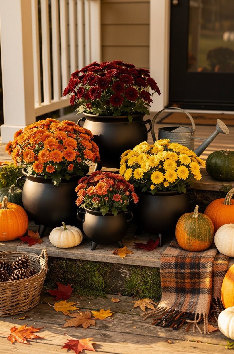 Mix Fall Textures Around Dollar Store Halloween Crafts