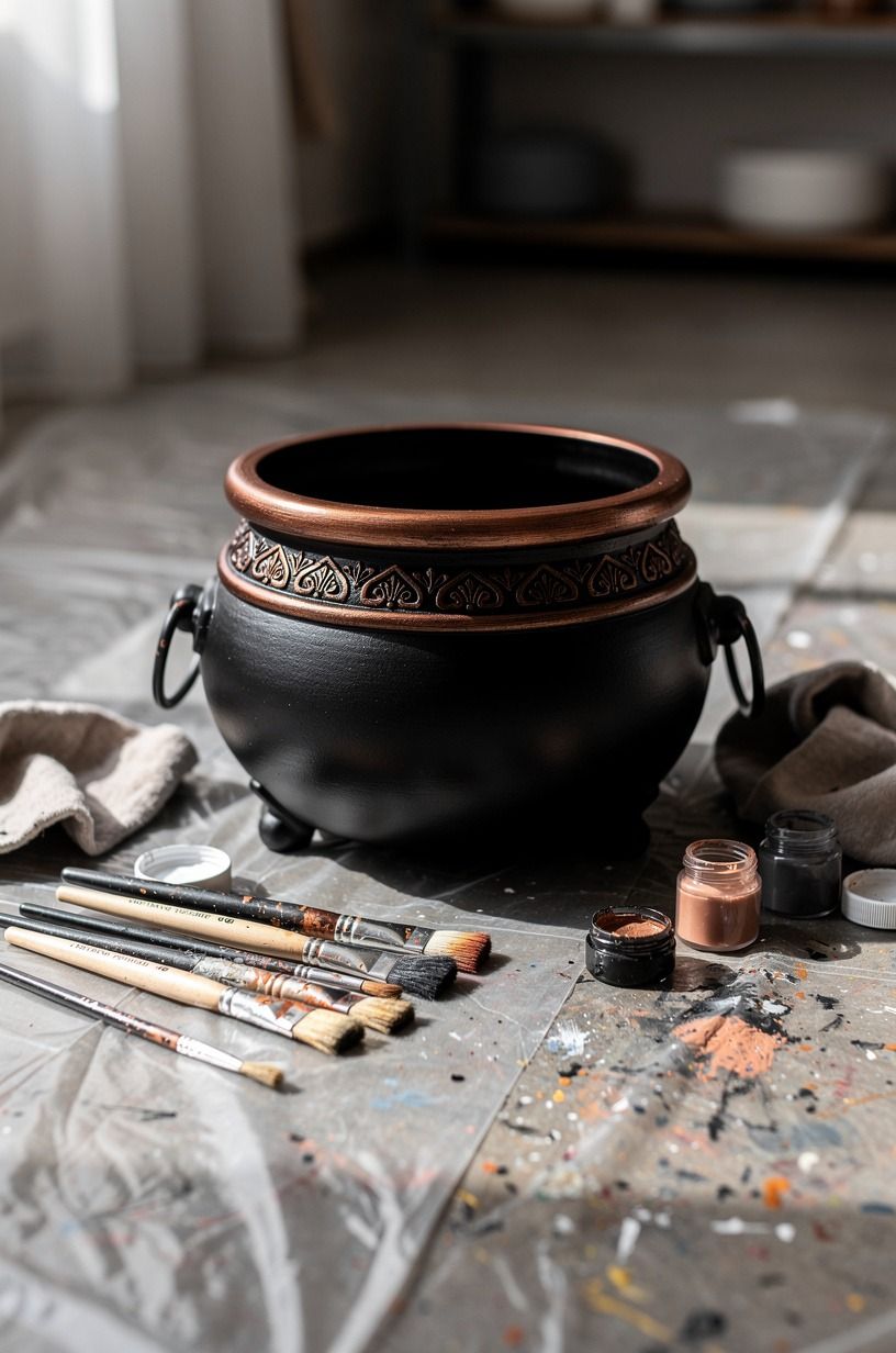 Paint The Two-Color Rule for a Witch Cauldron Decor Base