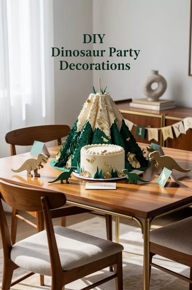 Frame the cake with a paper volcano