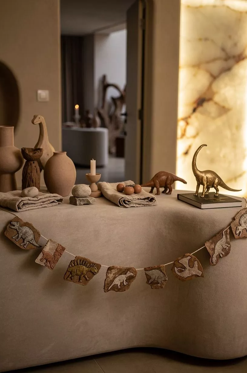 Paint a fossil garland with imperfect edges