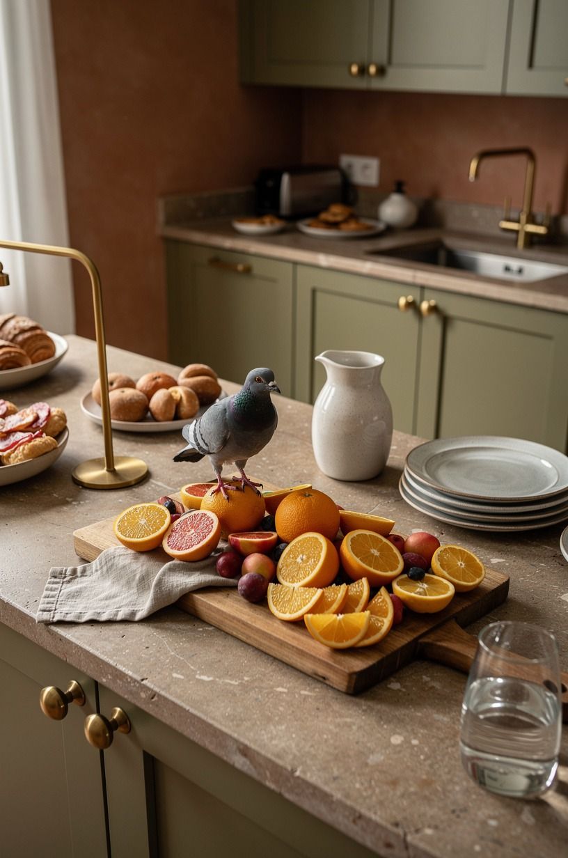 Frame the Fruit Board With Pigeon and Citrus