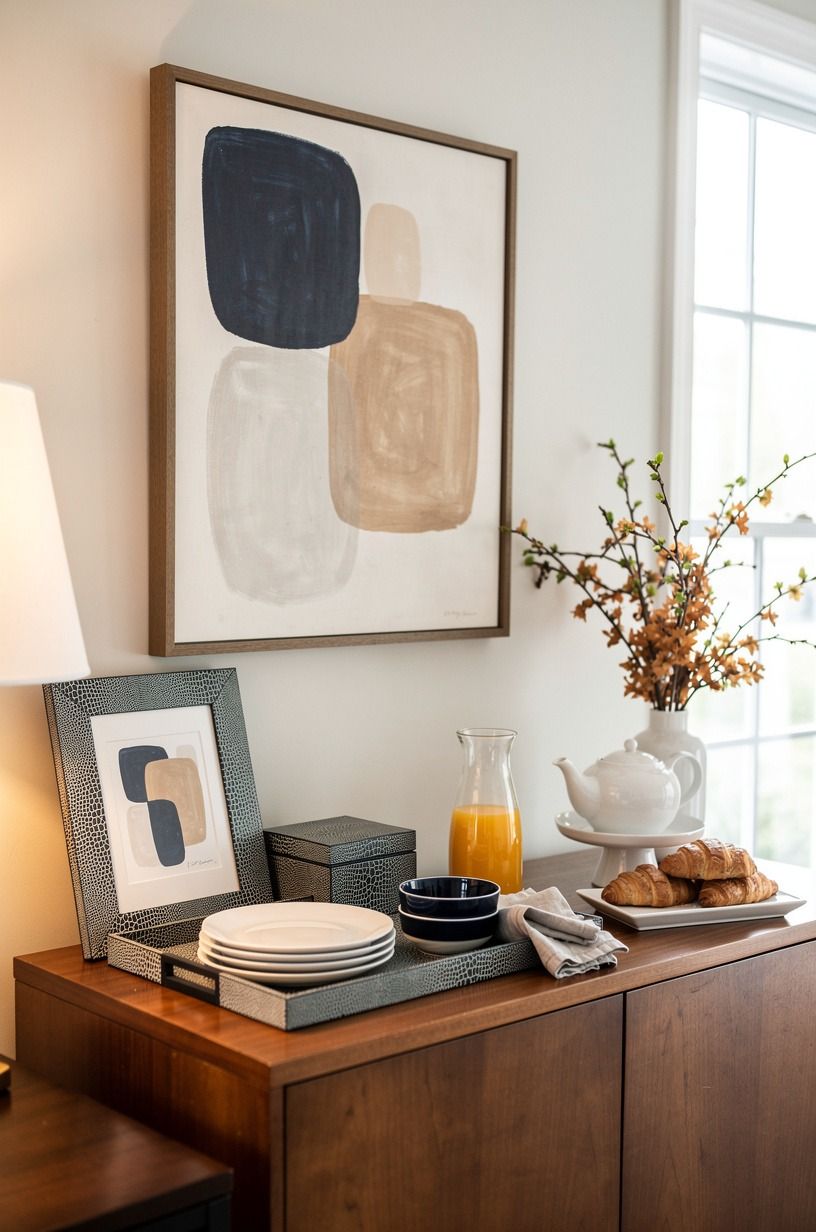 Hang Art Above the Breakfast Buffet at Home