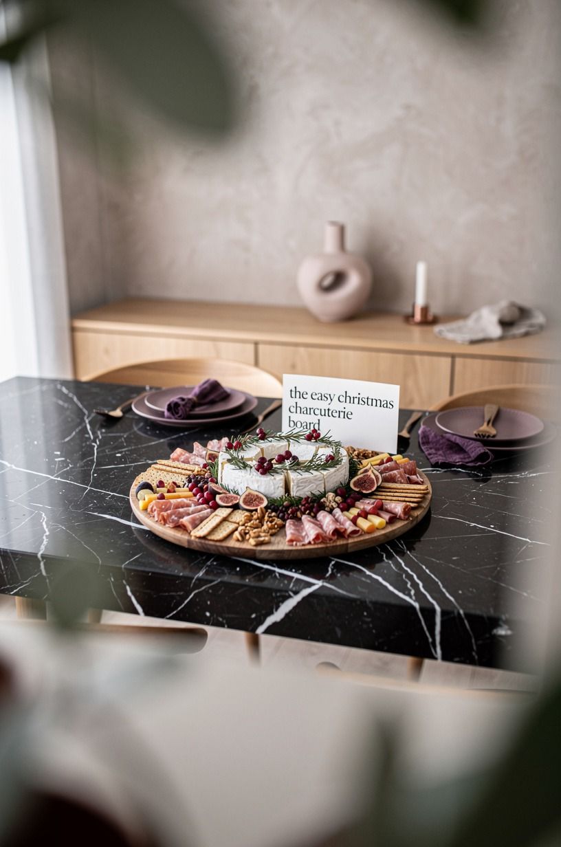 Anchor the board with a brie wreath