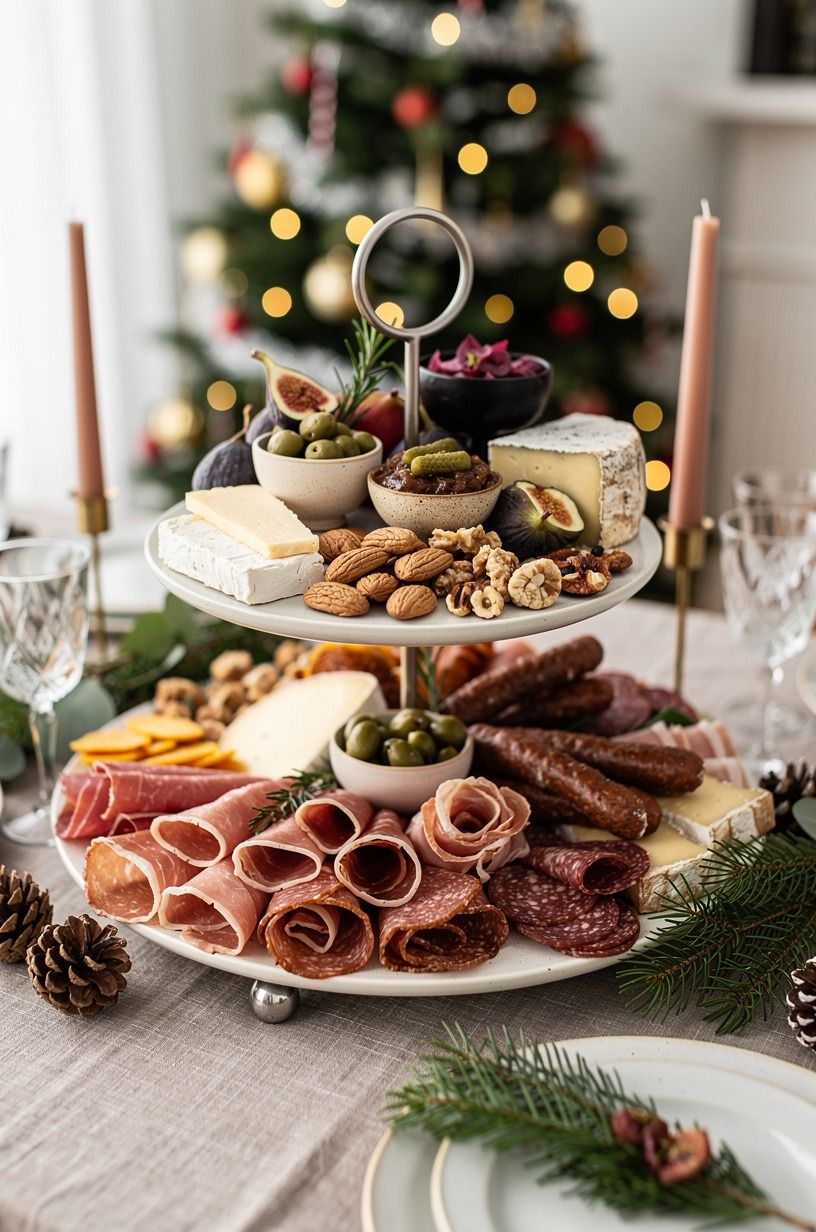 Build the Three-Height Christmas Platter Stack