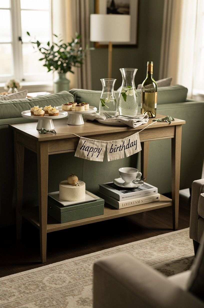 Finish with a small dessert and drink station