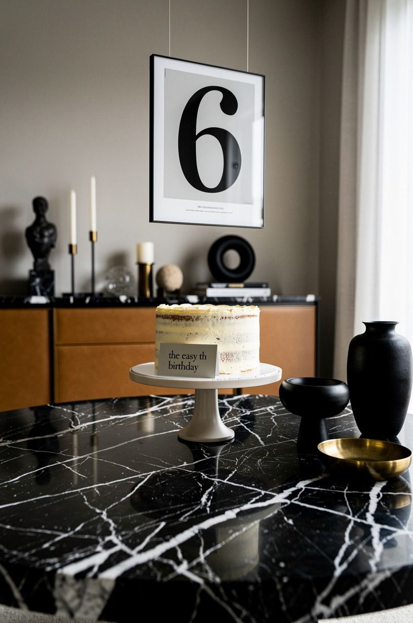 Float a photo number above the cake