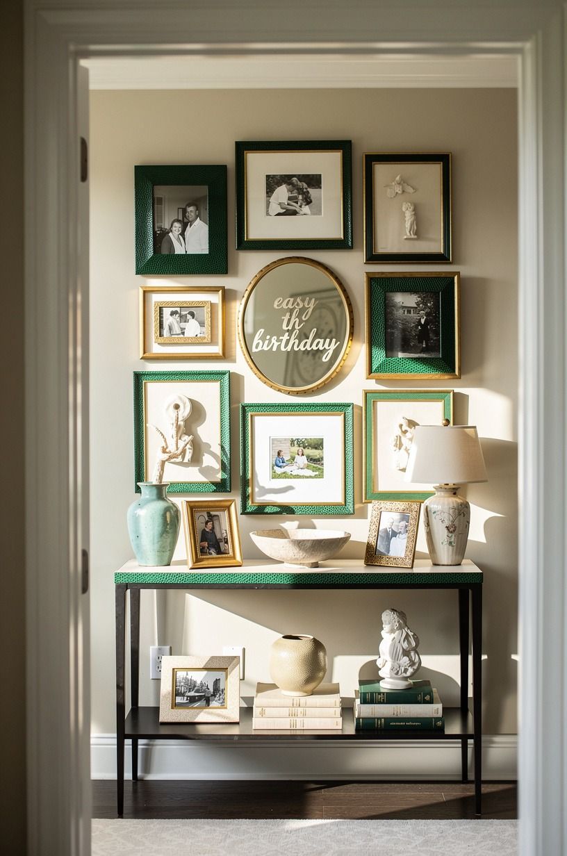 Hang a memory wall at eye level