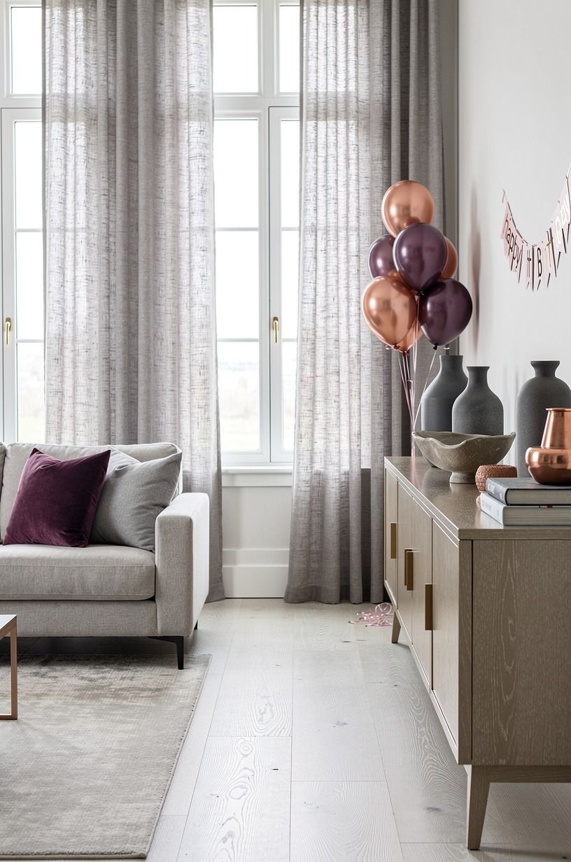 Hang curtains higher for a softer backdrop