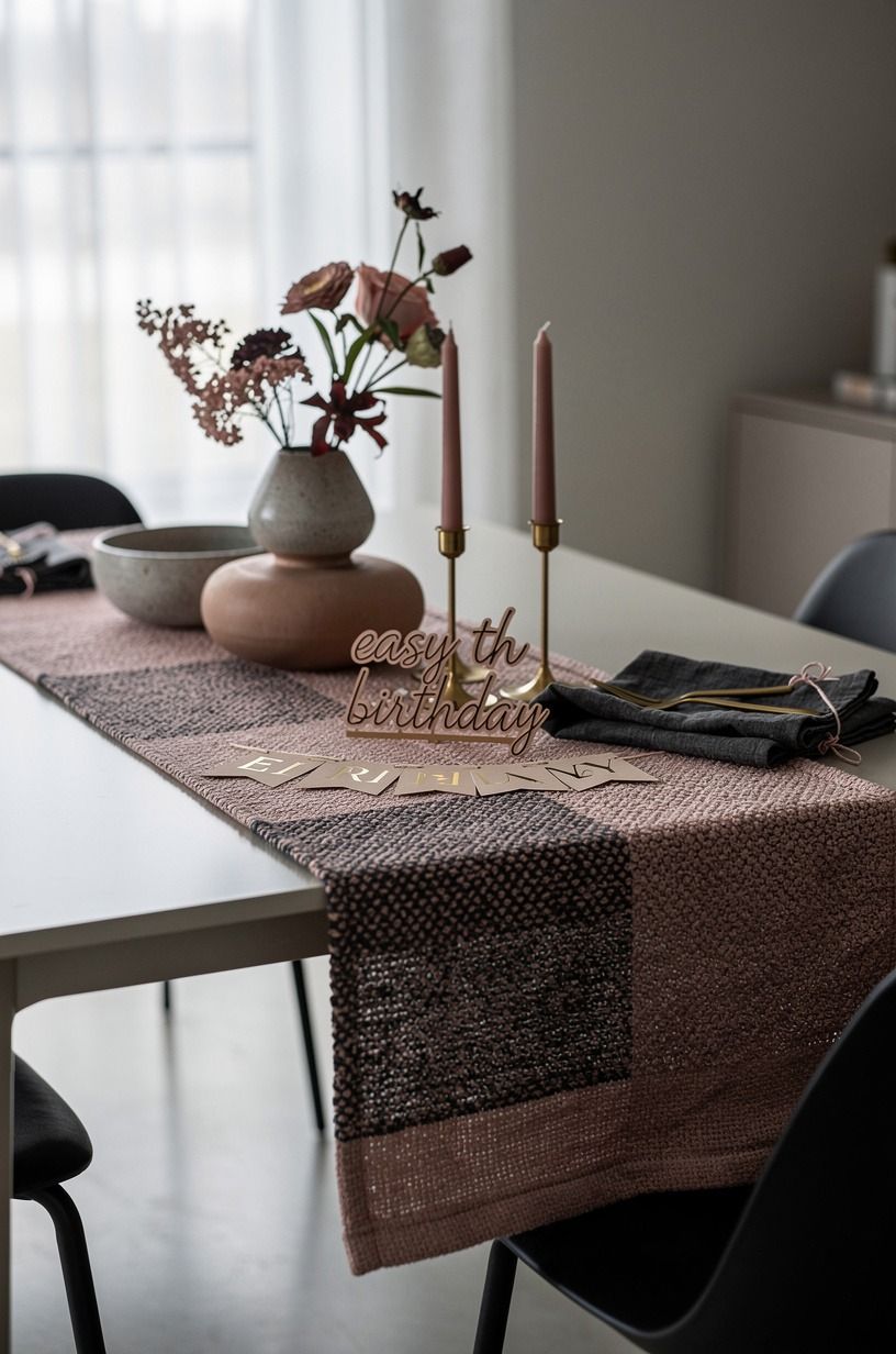Layer a table runner with the Two-Texture Rule