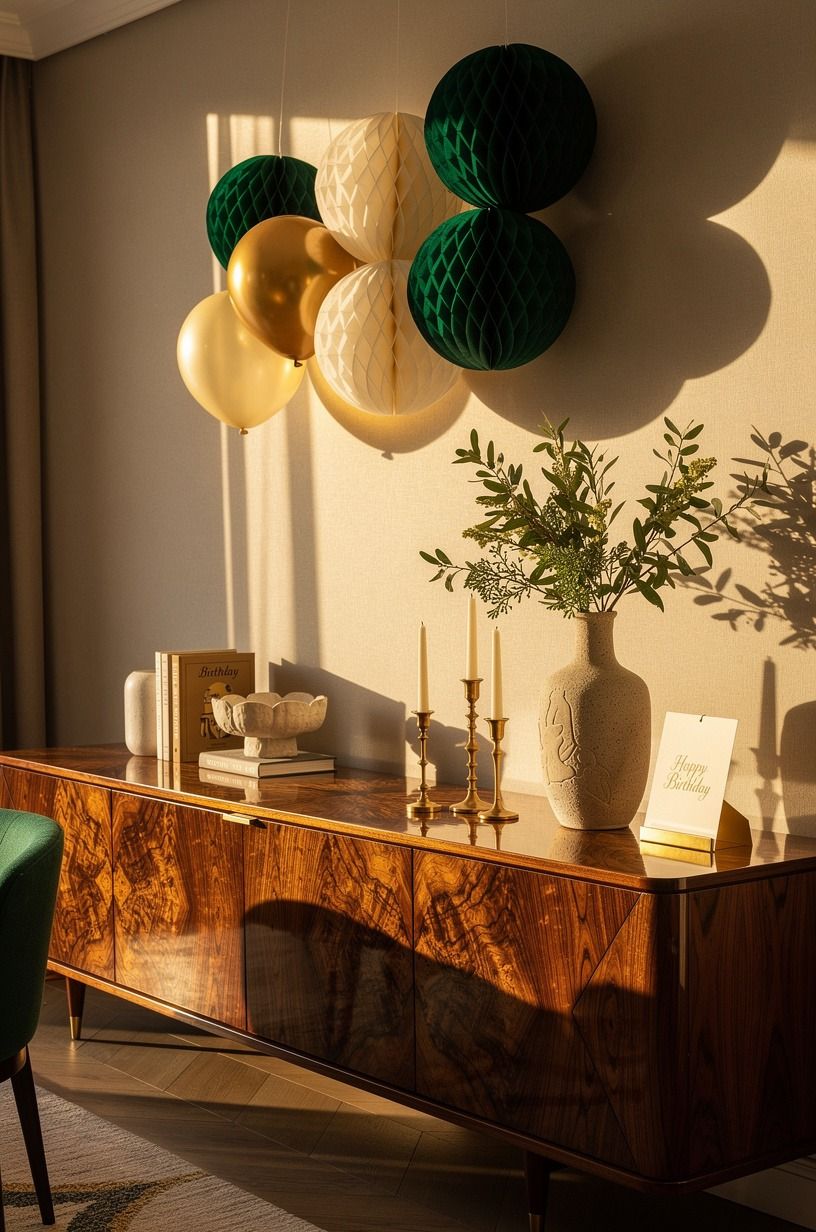 Swap shiny balloons for paper lanterns