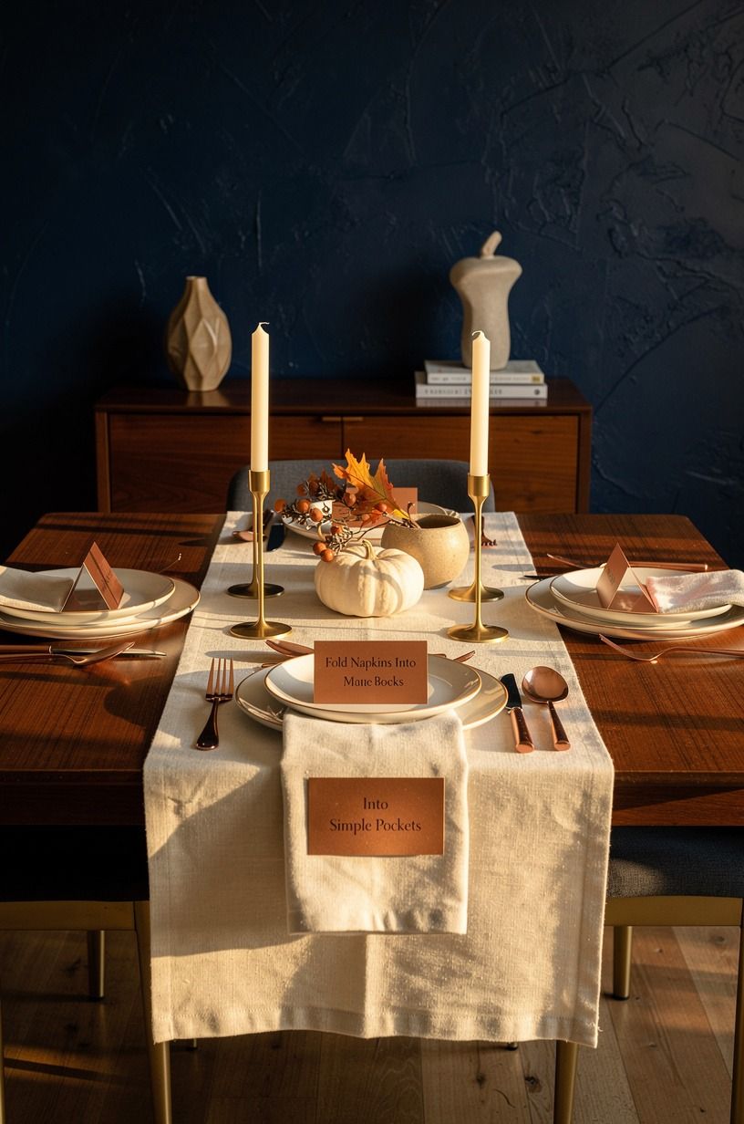 Fold Napkins Into Simple Pockets