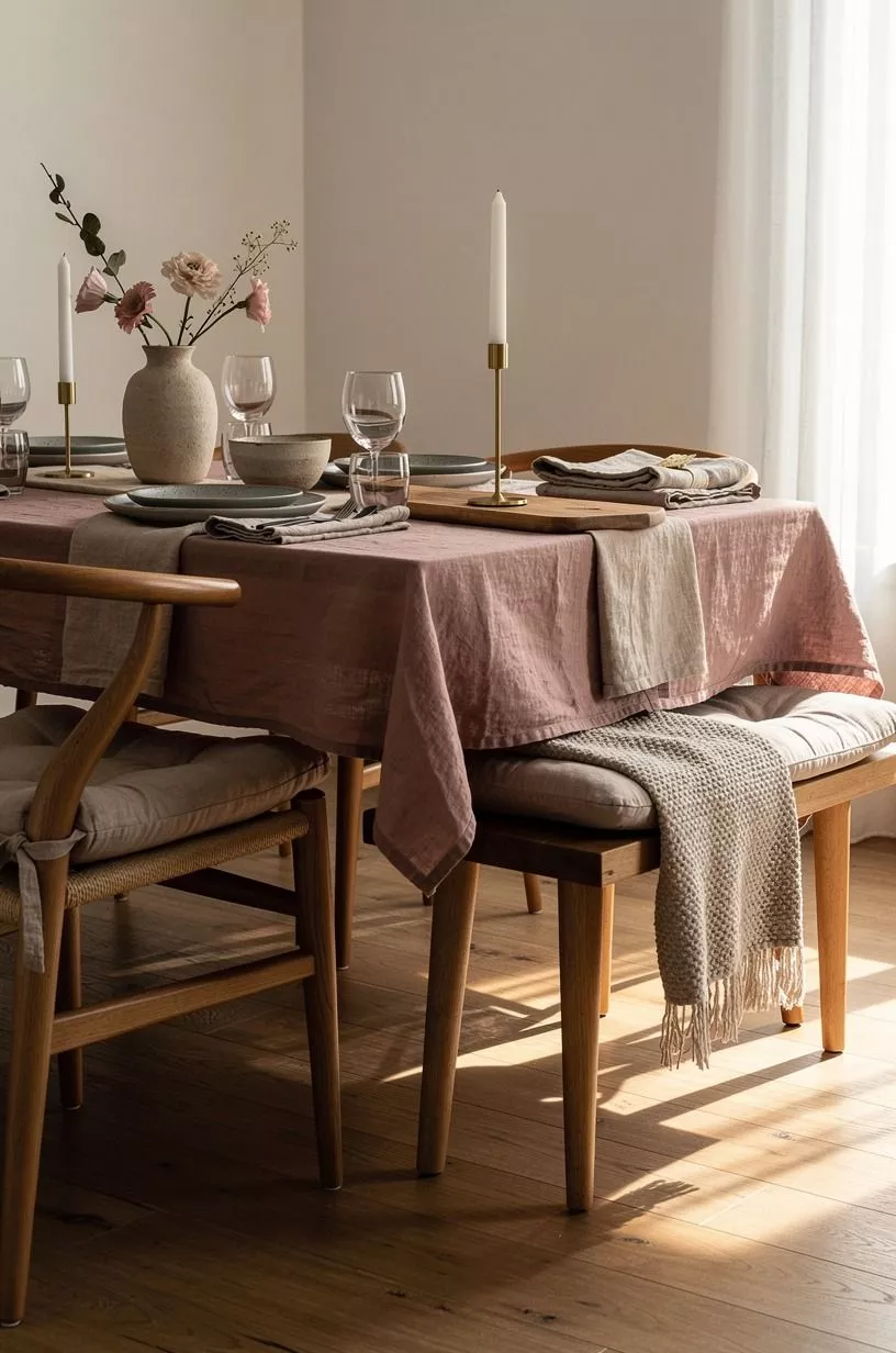 Anchor the room with one warm wood tone