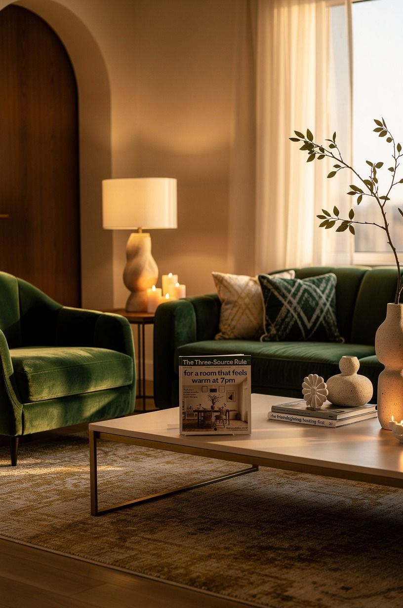The Three-Source Rule for a room that feels warm at 7pm