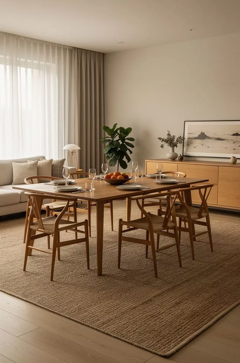 Warm the floor with a rug that's big enough