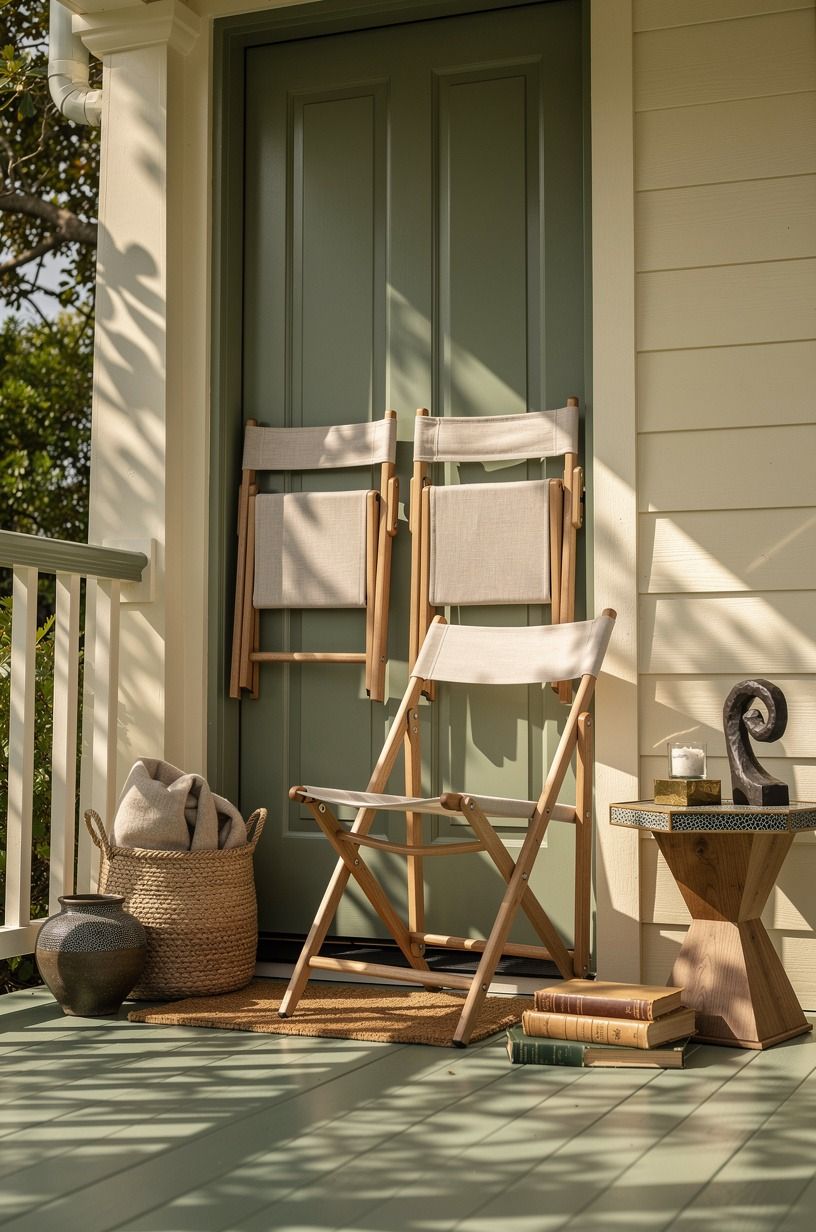 Frame the door with chairs that fold away