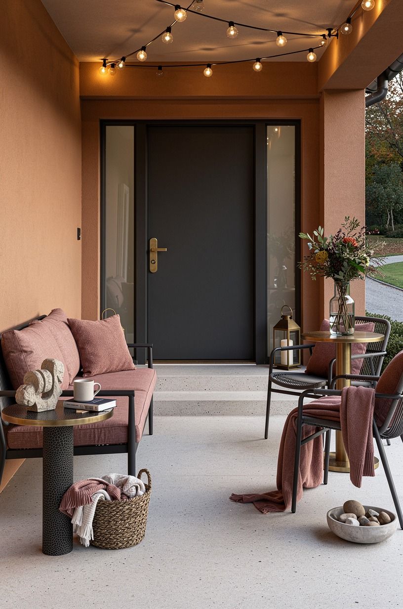 Frame the Entry With Soft Pumpkin Color