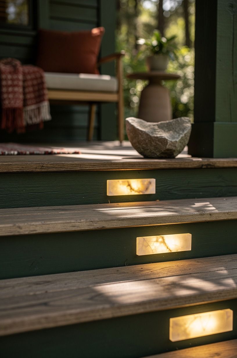 Frame the Steps With Low Amber Markers