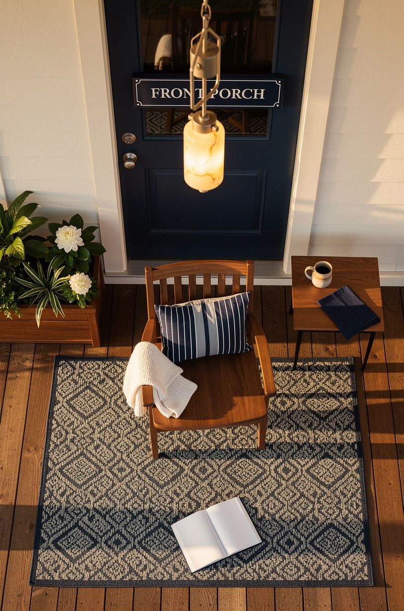 Hang light above your chair front porch decor