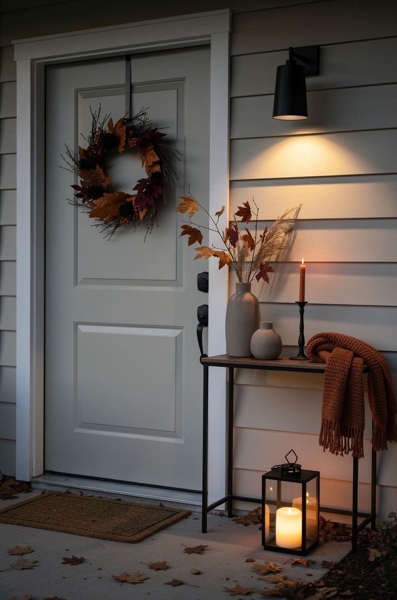 Mix dollar store Halloween wreaths with one real material
