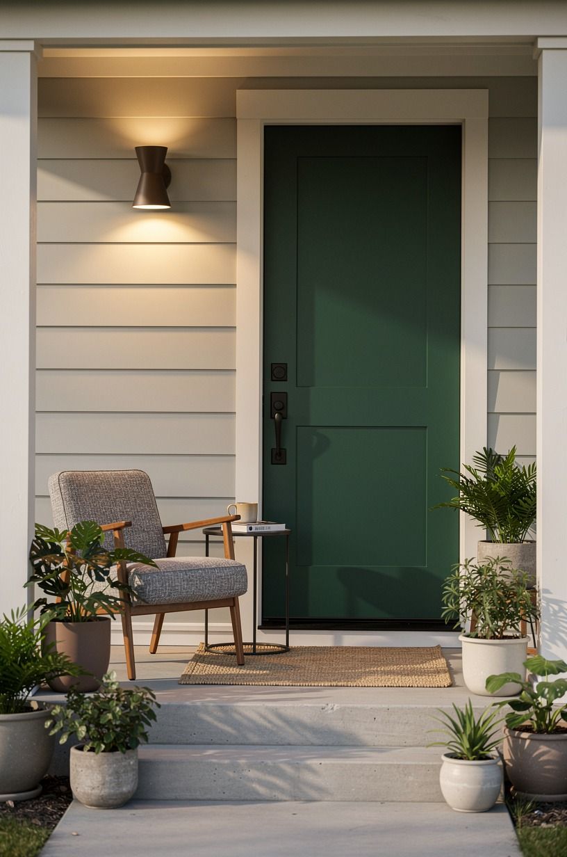 Paint the Fixture With a Deep Green Exterior Finish
