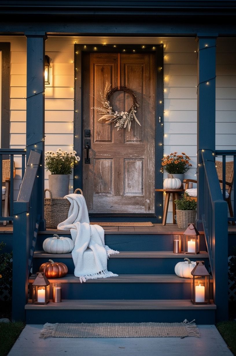 Photograph the Halloween Porch Styling at Dusk