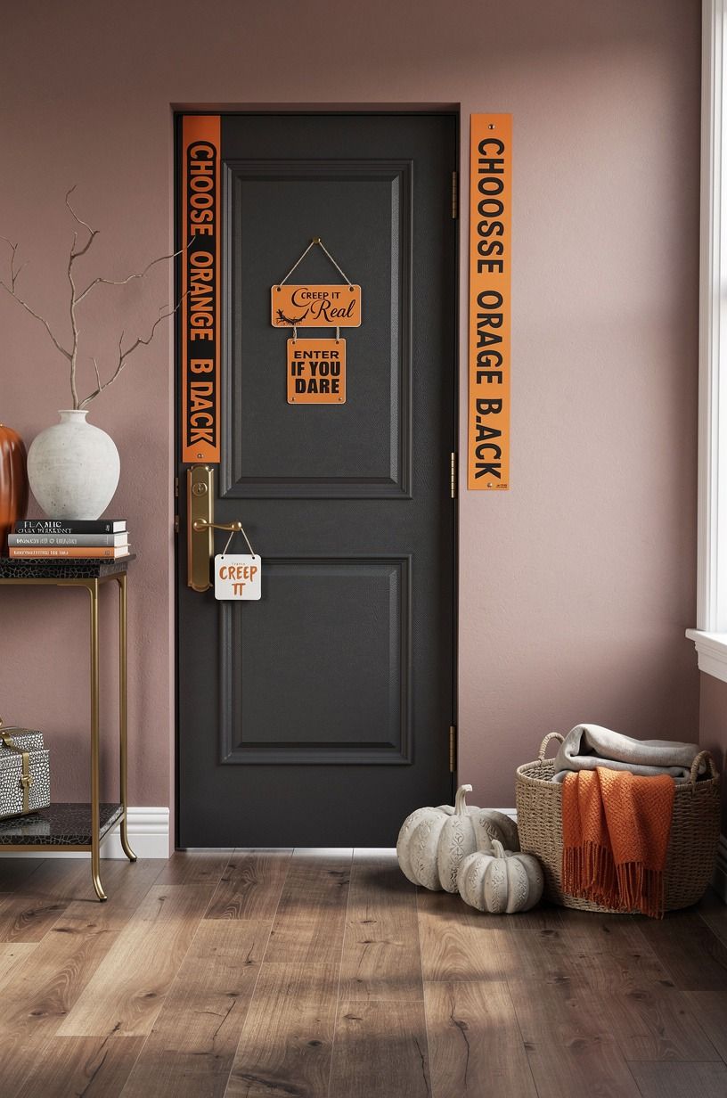 Choose Orange Over Black for a Die Hard Door Decorating Contest