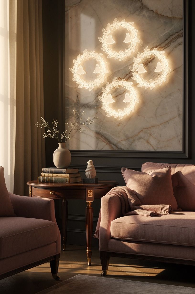 Hang Small Ghost Wreaths in a Group