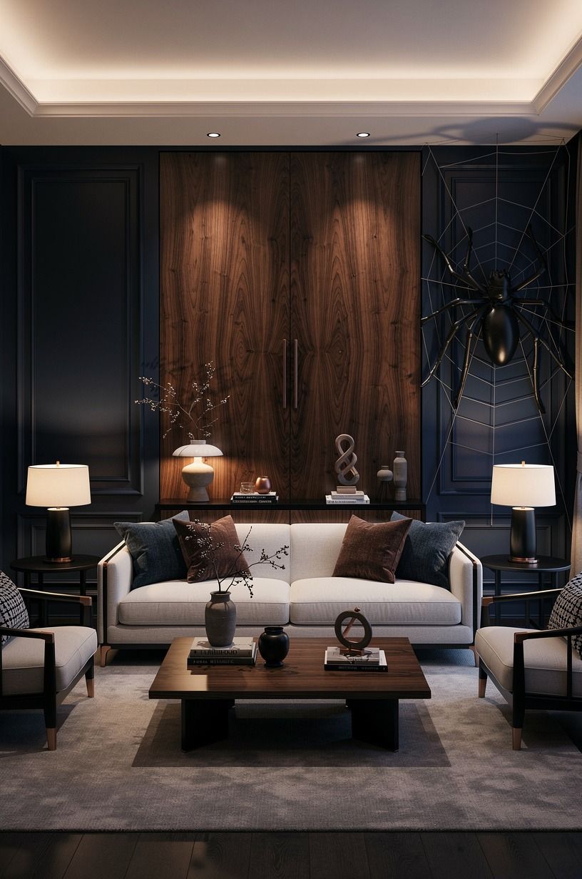 Mix warm lighting with copper-toned folds for nighttime drama
