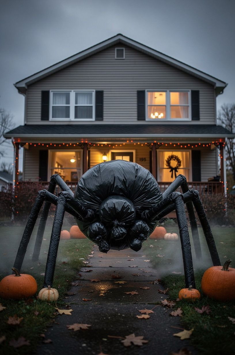 Start with the body plan for your giant spider halloween house