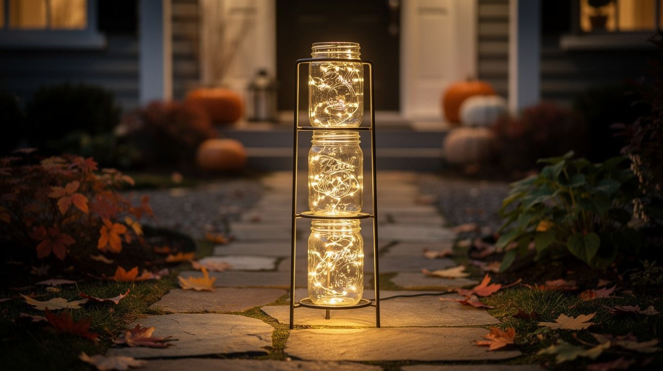 12 Glowing Walkway Ideas With Mason Jars and Battery Lights for Kid-Safe Nights
