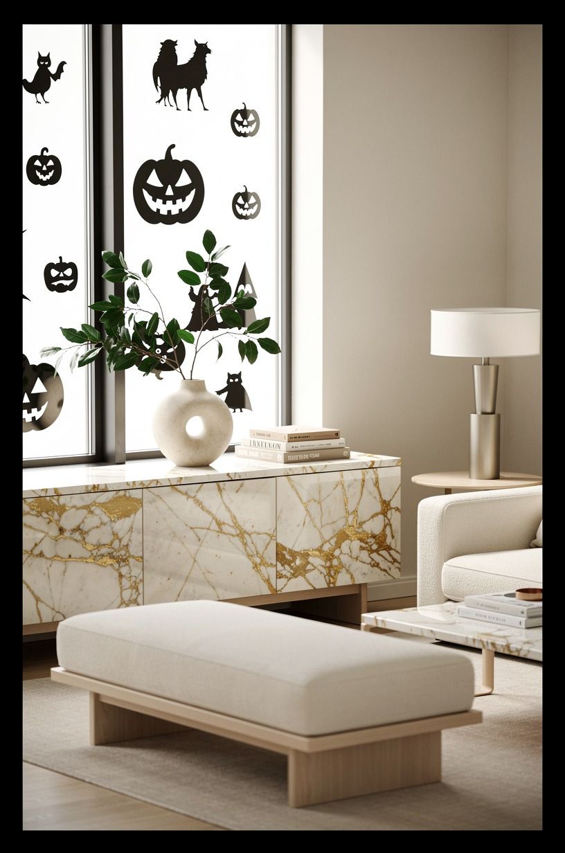 Frame the scene with a strip of black around the pane