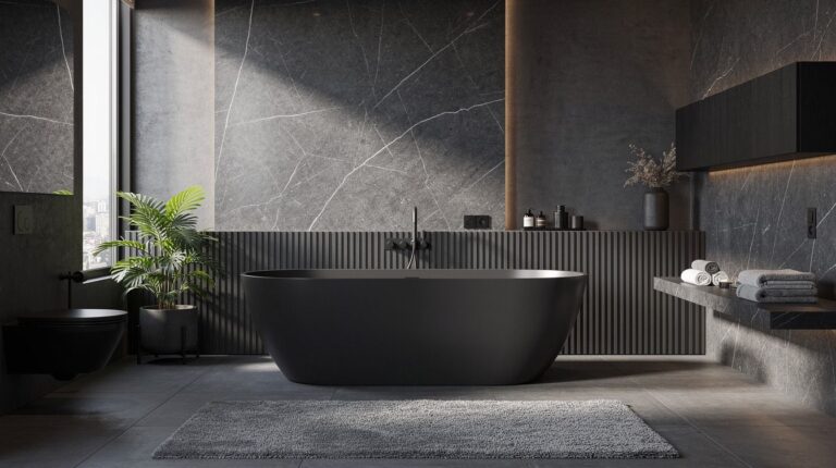 Easy Black and Grey Bathroom Layering for a Space That Feels Deep, Not Drab