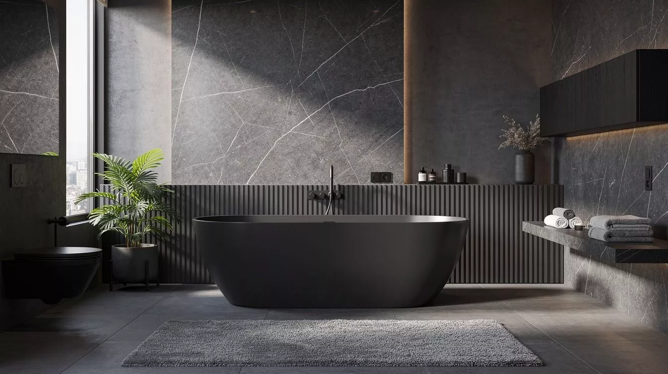 Easy Black and Grey Bathroom Layering for a Space That Feels Deep, Not Drab