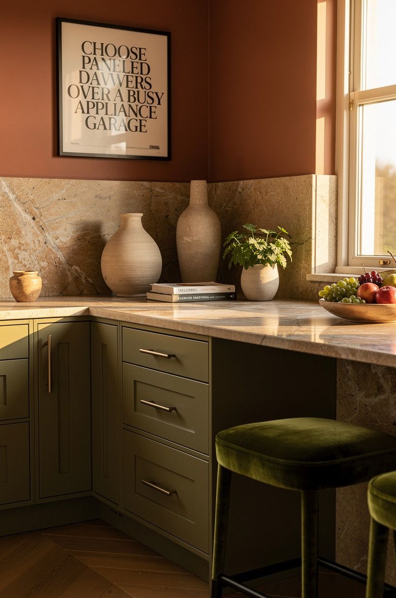 Choose Paneled Drawers Over a Busy Appliance Garage