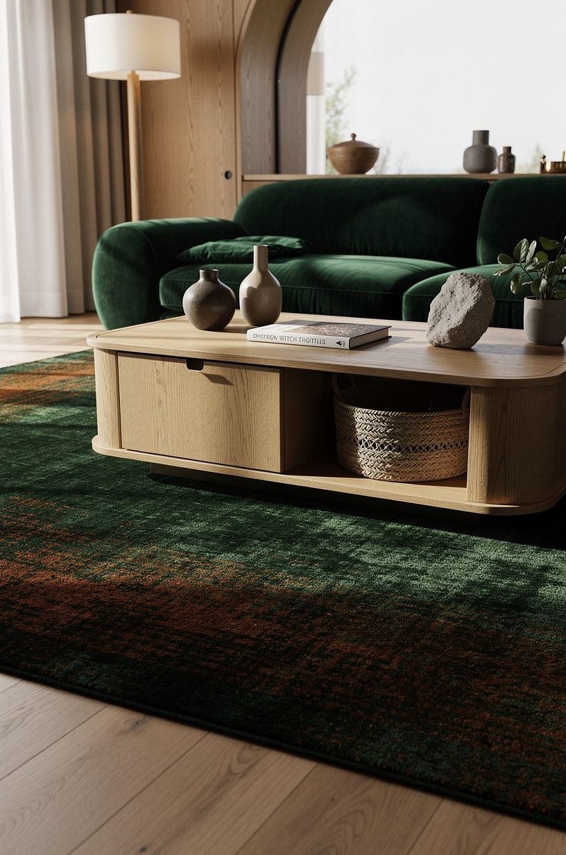 Float the bar on a rug that reaches the sofa