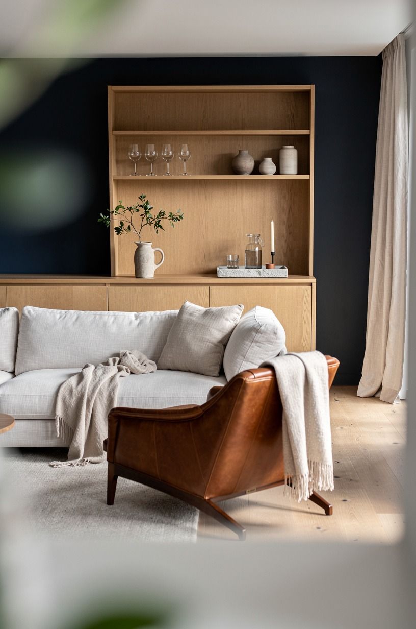 Frame the bar with a leather chair