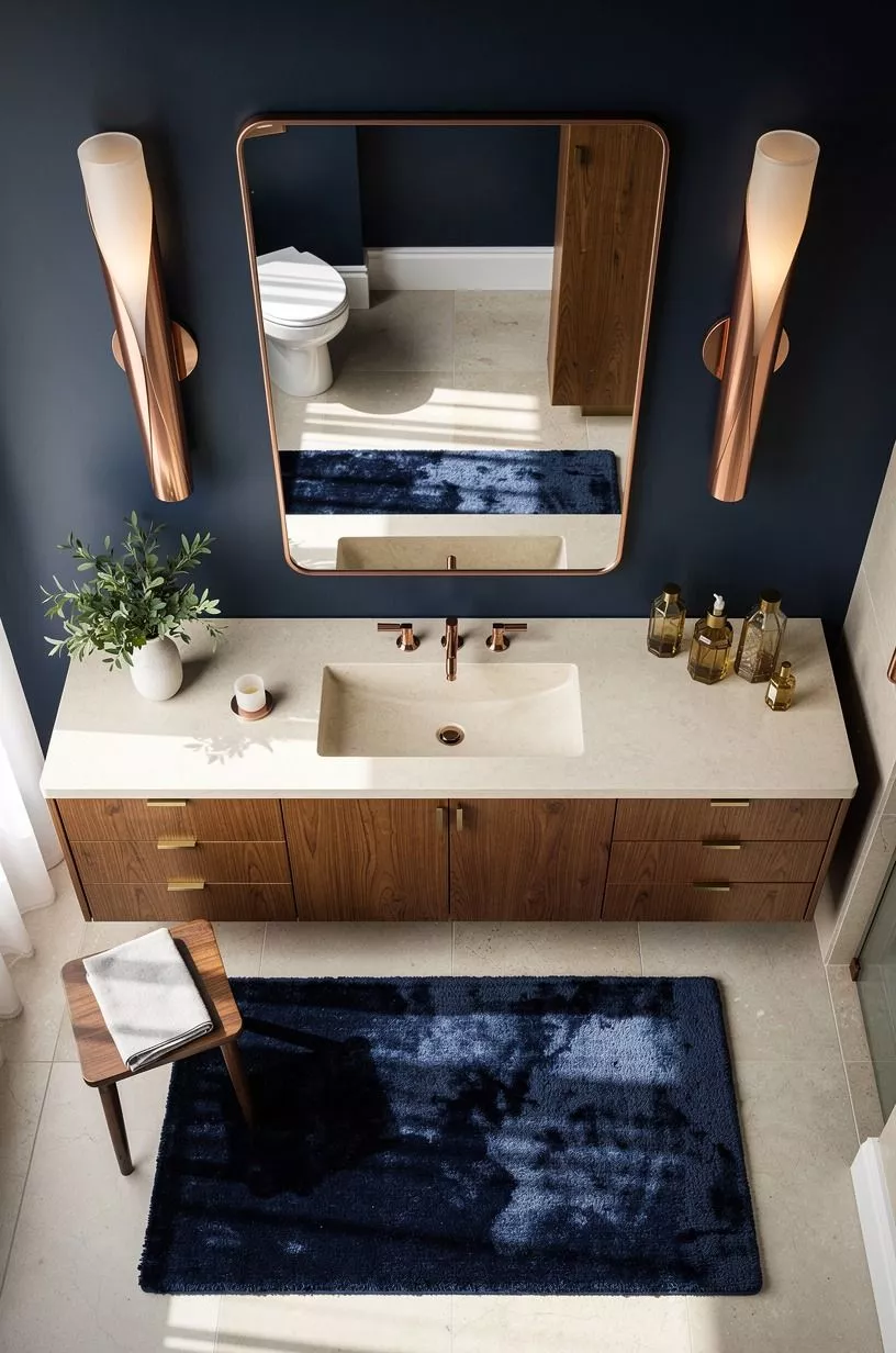 Frame the mirror with oversized sconces