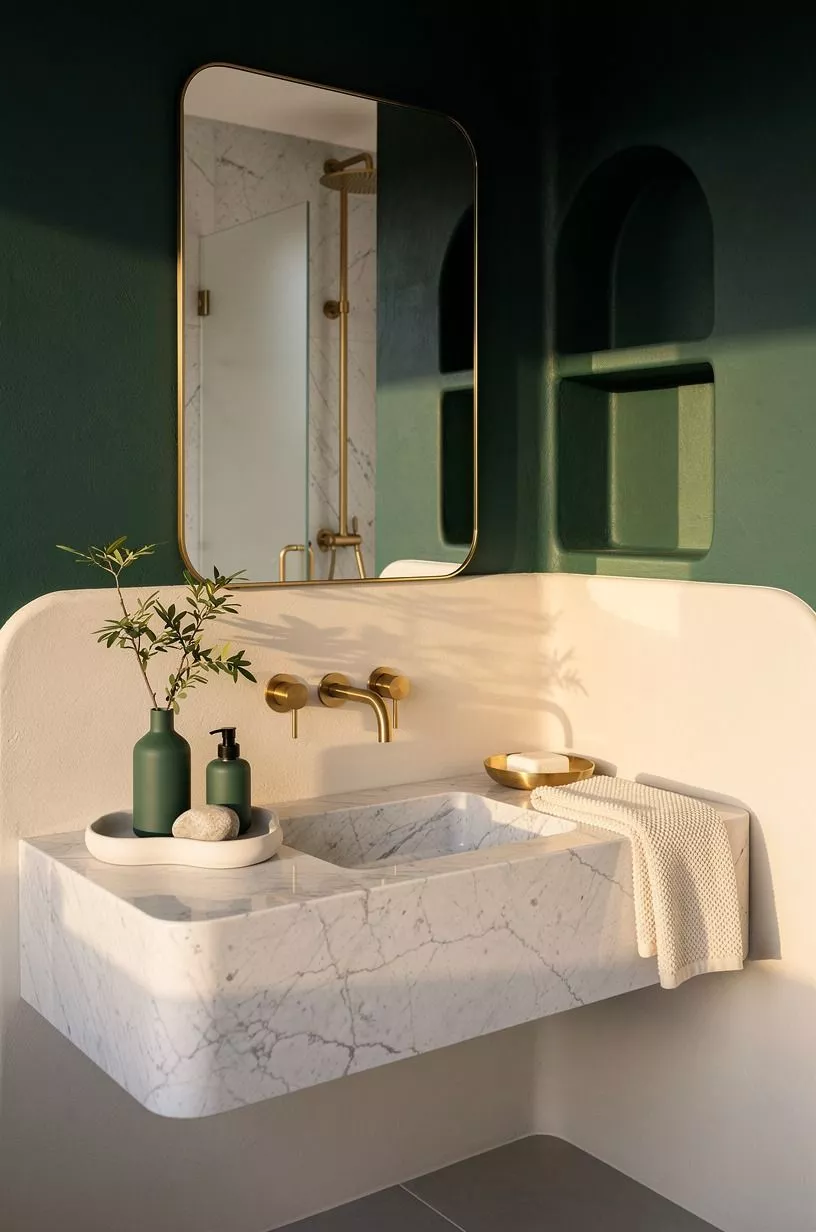 Style the sink wall as a single composition