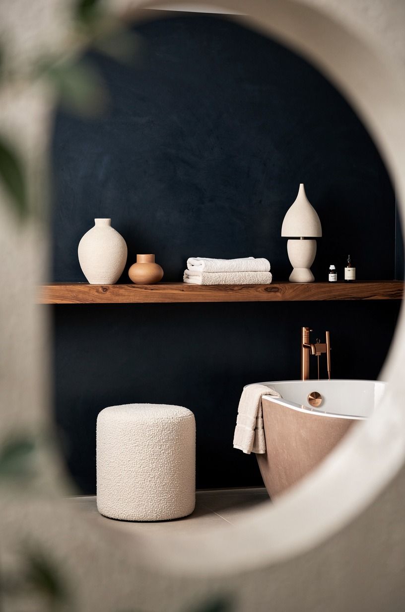 Float a teak ledge for warm, open storage