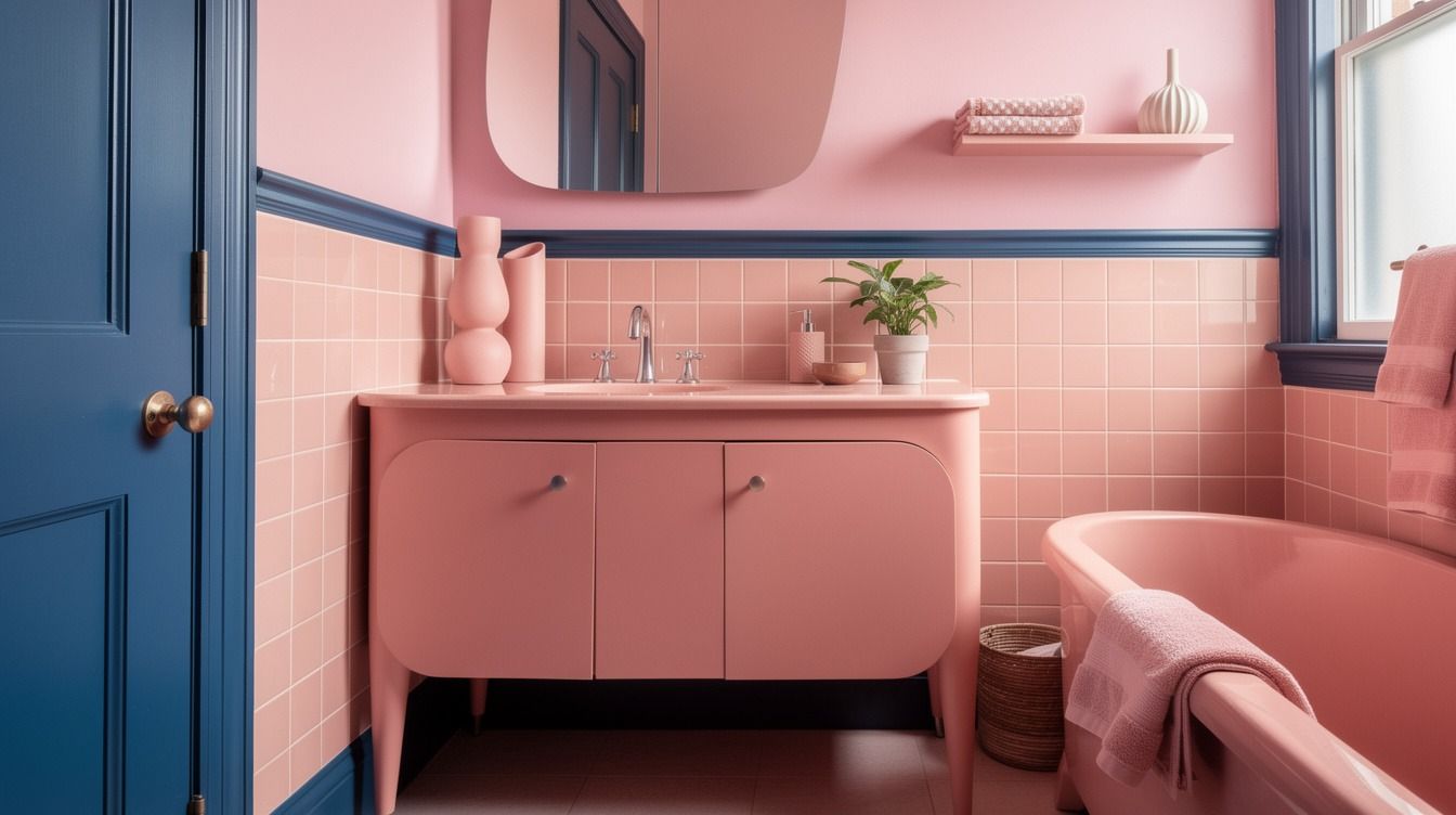Easy Mid-Century Pink Bathroom Ideas for Playful Retro Charm on a Budget