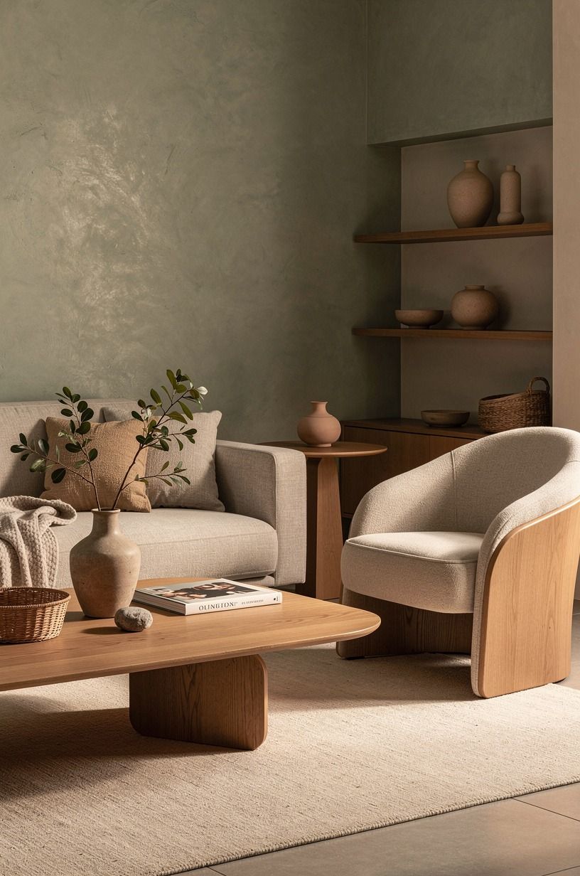 Choose the Two-Wood Rule for Lounge Room Corner Ideas