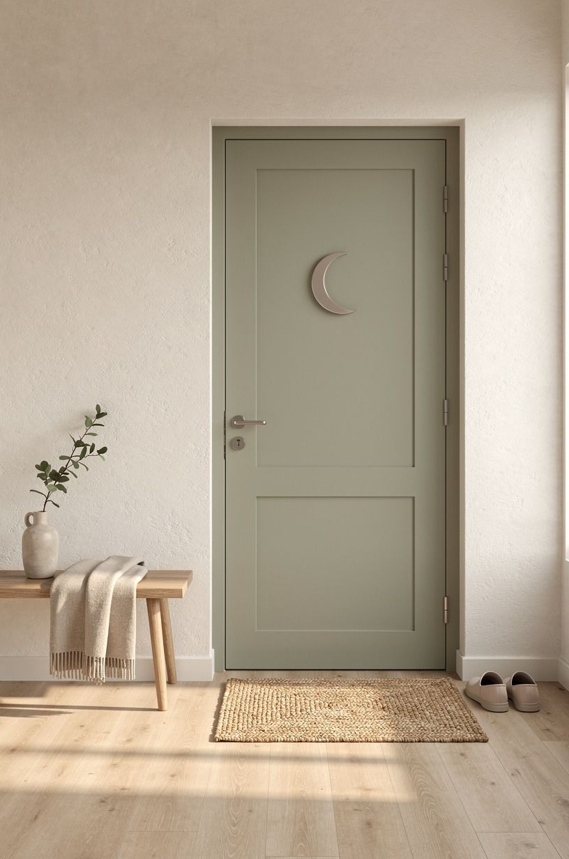 Anchor a moon shape with a quiet paint color
