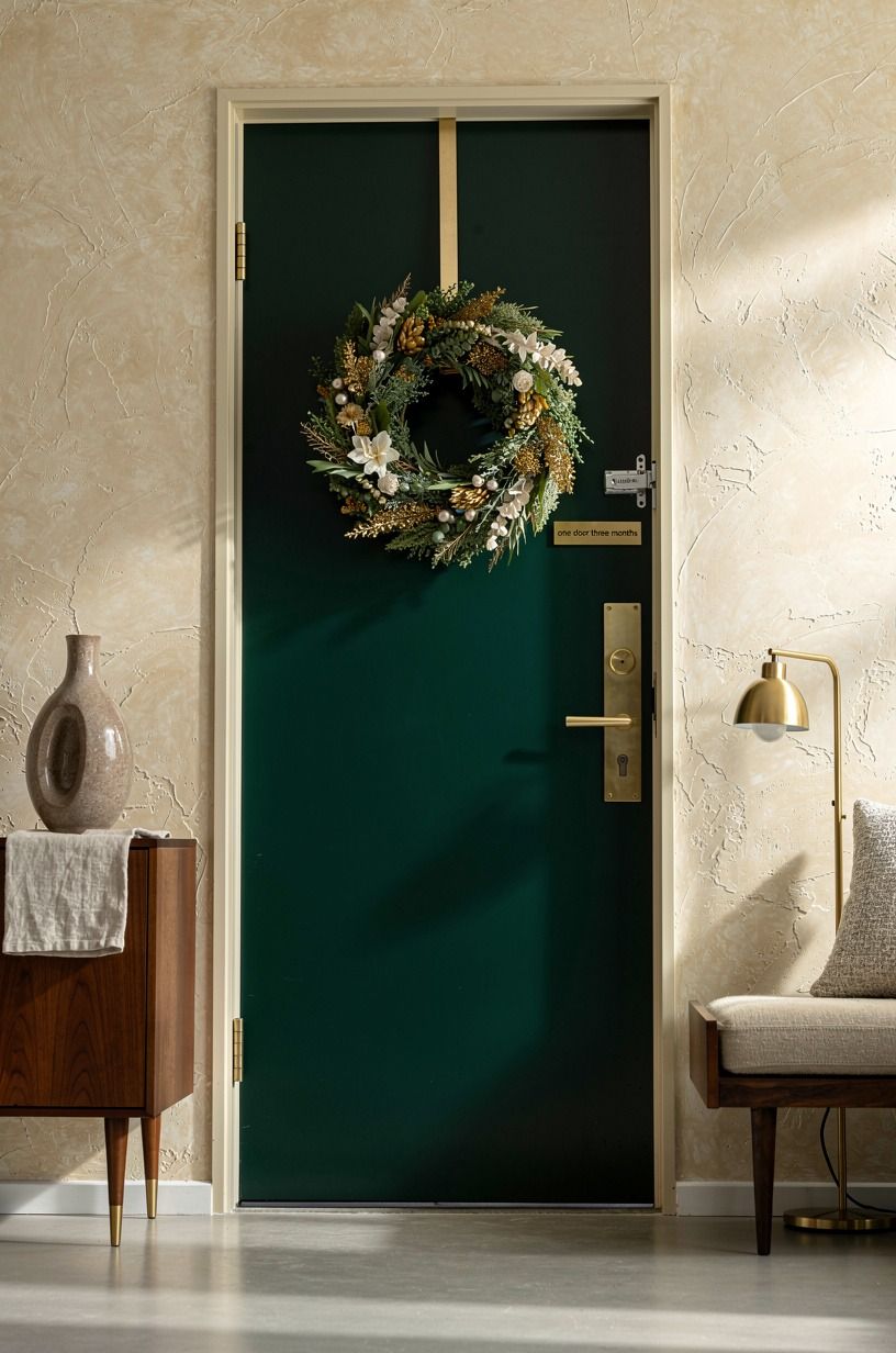 Hang the wreath with the Quiet Hardware Rule