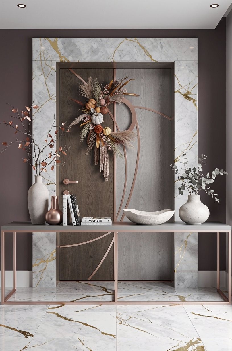 Try the Two-Wood Rule for a fall door decorating contest