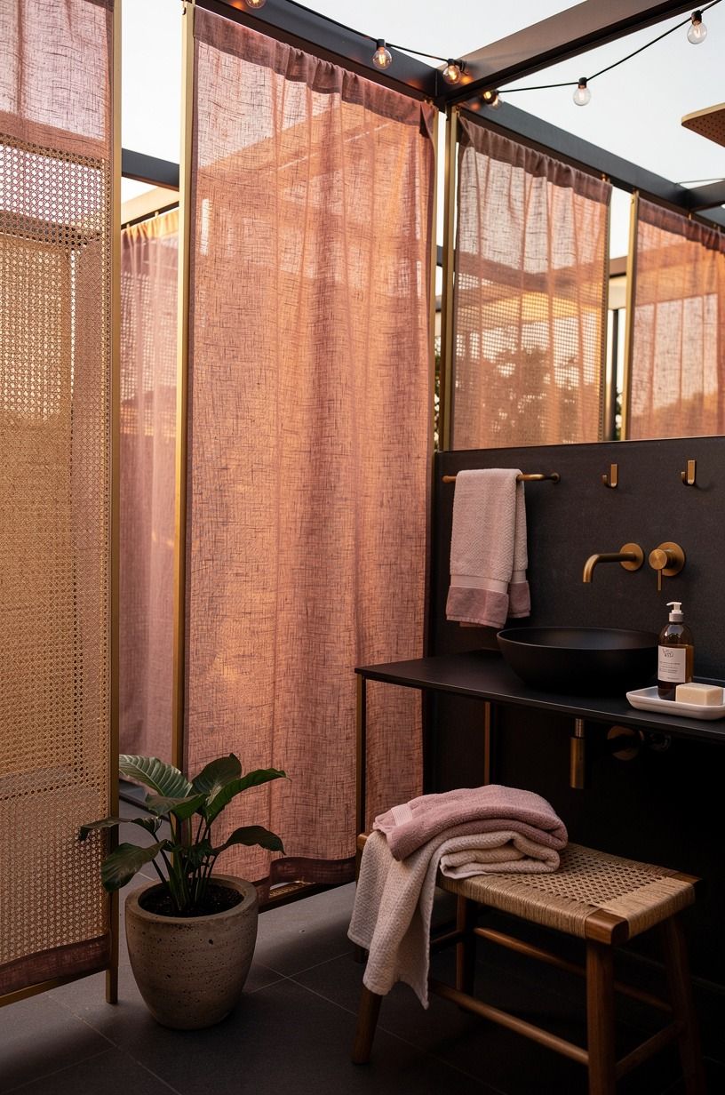 Could linen and cane make privacy feel softer?
