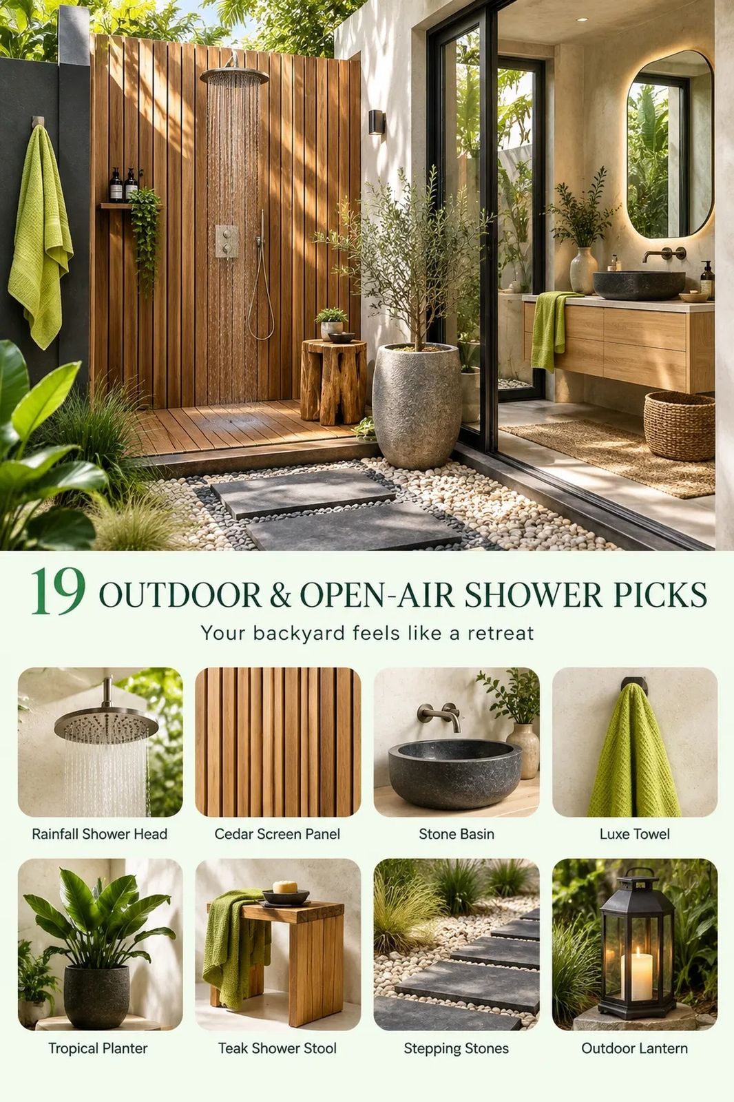 19 Outdoor & Open-Air Shower Ideas for a Resort-at-Home Feel Without Renovating