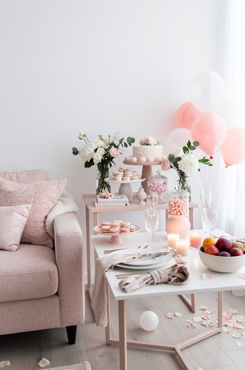 Anchor the Room With Pink Over White